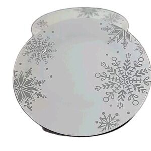 Royal Norfolk Christmas Snowflake Winter Salad Plates Stoneware 8" (Lot Of 6)
